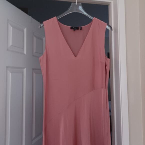 Theory 90s V-Neck Maxi Dress Dusty Carnation Size 4 Excellent Condition - Picture 4 of 12